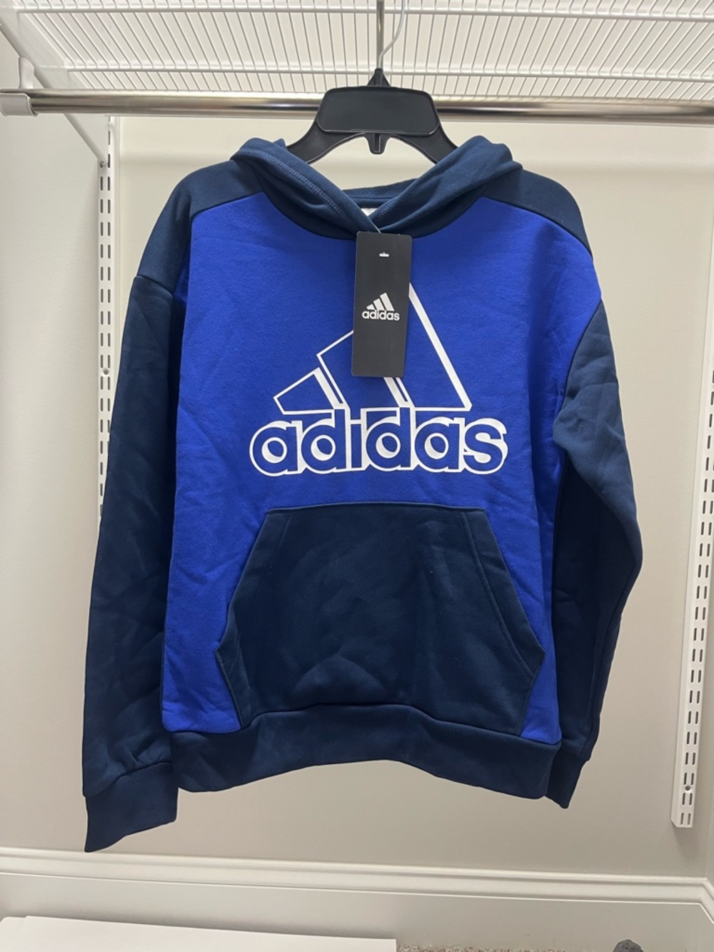 adidas Kid’s Royal Blue and Navy Logo Crewneck Hoodie
